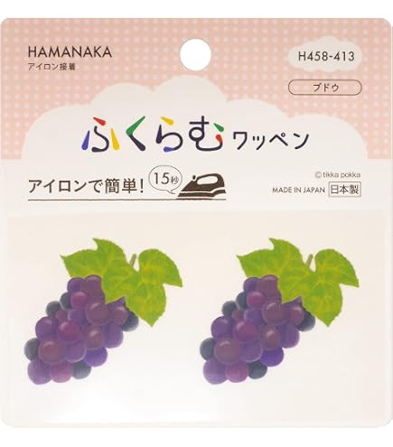 Amazon.co.jp: [刺繍ザウルス] ぶどう お名前 ワッペン アイロン接着