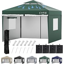 Amazon | CYFIE タープテント 3mx3m サイドシート4枚付き ワンタッチ