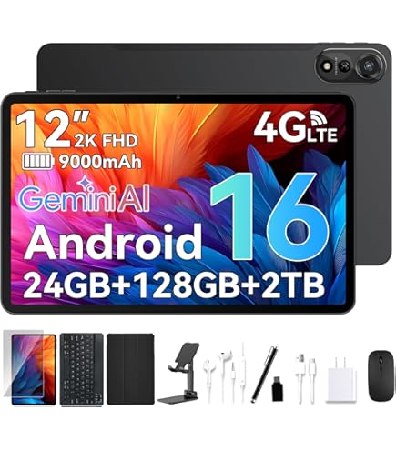 Amazon.co.jp: Android 13 タブレット 12 インチ、16GB RAM(8GB+8GB