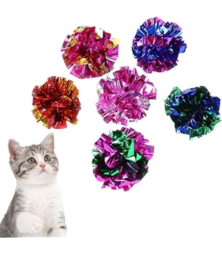 キラキラ　パステル　お花　猫　5個セット Amazon | 521MN 猫のおもちゃ ホログラム かしゃかしゃボール 4個