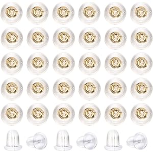 GUILLYS JAPAN ピアスキャッチ 330個 K18GP(18金) ダブルロックキャッチ 落ちない シリコン キャッチ