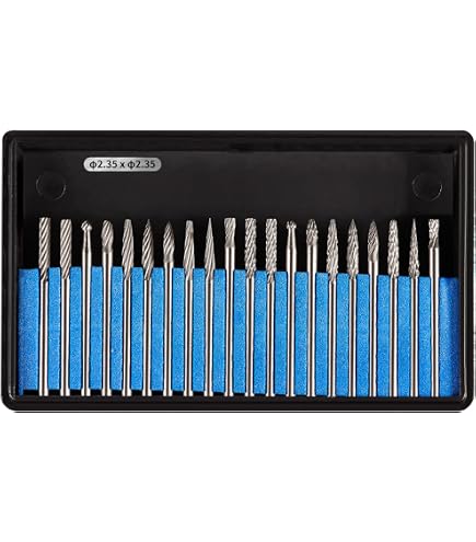 YUFUTOL 20-Piece Solid Carbide Burr Set - 3mm Shank For Rotary Tools, Wood & Metal Carving - View #7