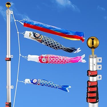 即納！補助杭付■激安！新品♪10号ポール 鯉のぼり4m～5mセット用 検10m■ Amazon | 【5M鯉のぼり用】こいのぼり用ポール10号 Wパイル杭