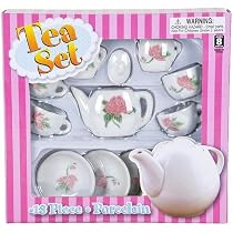 Children's Porcelain Tea Sets For 4 Porcelain Tea Set For Girls - Pink Ceramic Tea Cups With Pink Box - Glass Toy For Kids Party - Ideal Gift For Toddlers And Children's