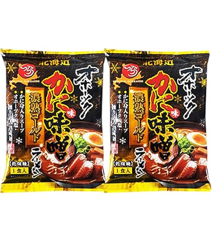 Amazon.co.jp: 藤原製麺 北海道カニ風味ラーメン 味噌 1人前×1個