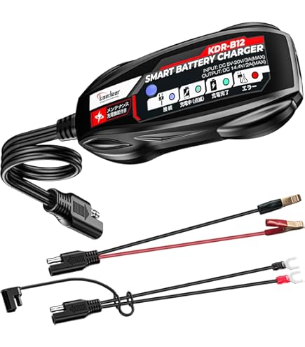 Amazon | バイクバッテリー充電器用 ワニ口ケーブル SAE端子 補修や