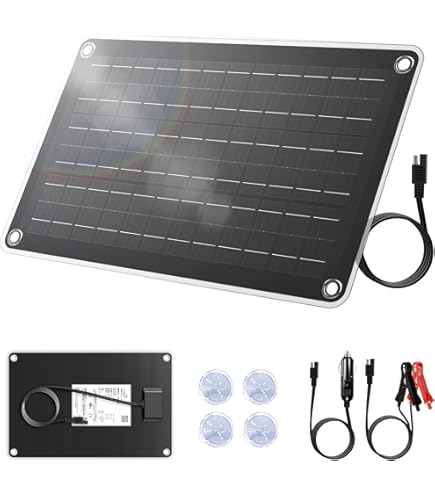 Amazon | メルテック 車用 ソーラーバッテリーチャージャー 太陽光充電