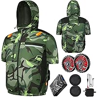 Amazon.co.jp: [Xinpeke] 空調作業服 半袖 【2025夏の超爆風 43V業界