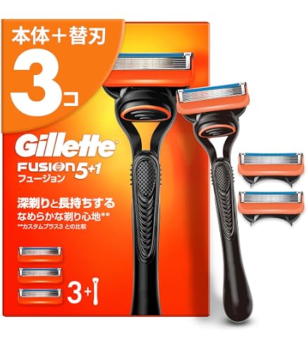 Amazon.co.jp: ジレット フュージョン5+1 髭剃り 本体 替刃2個付 