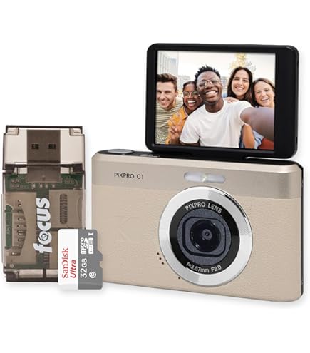 Amazon | KODAK PIXPRO C1 13MP、1080p デジタルカメラ(ブラック) 32GB