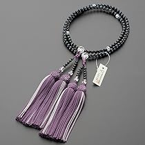 処分価格！八宗手掛け念珠　黒真珠８mm　正絹鶯色長房　２点白水晶入　女性用 処分価格！八宗手掛け念珠 黒真珠8mm 正絹鶯色長房 2点