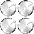 Dovhmoh 4 Pack Pizza Tray 12 Inch Stainless Steel Pizza Pan Roasting Tray Metal Multipurpose Oven Baking Tray Tools Round Coo