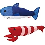 【セット買い】ペティオ (Petio) らくらくデンタルトイ けりぐるみ サメ & (Petio) 猫用おもちゃ けりぐるみ エビ