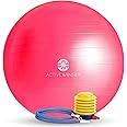 Active Winner バランスボール 65cm アンチバースト 分厚い 滑り止め加工 フットポンプ付 ヨガ ピラティス 筋トレ ストレッチ オフィスチェア