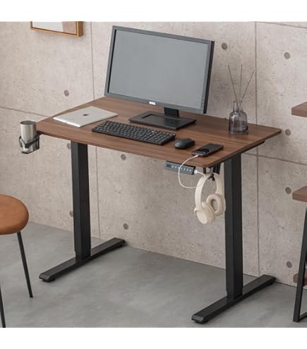 Amazon.co.jp: 昇降デスク 昇降式 電動 幅100*奥行60cm スタンディング