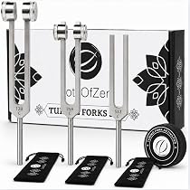 Amazon | ヒーリング用音叉（128Hz、256Hz、512Hz）— チャクラ