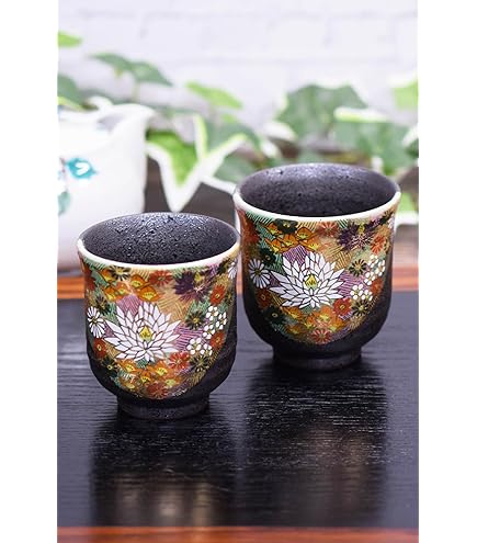 Amazon | 高級有田焼 湯飲み・伝統工芸品 総手描き｜釉裏紅金彩桜絵