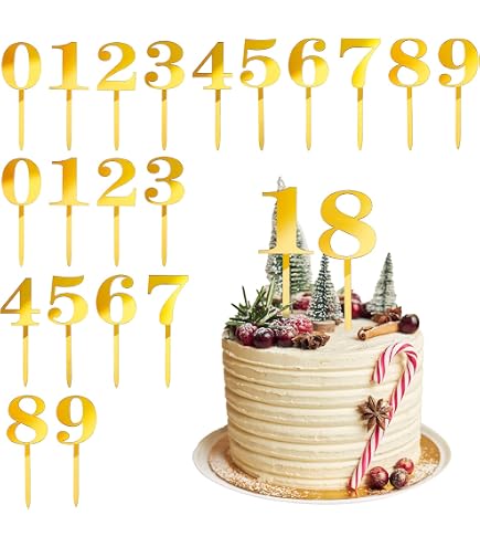 40 Pcs Acrylic Cake Topper Numbers 0-9 - Reusable Pink Numbers For Birthday, Wedding, Baby Shower Decor - View #10
