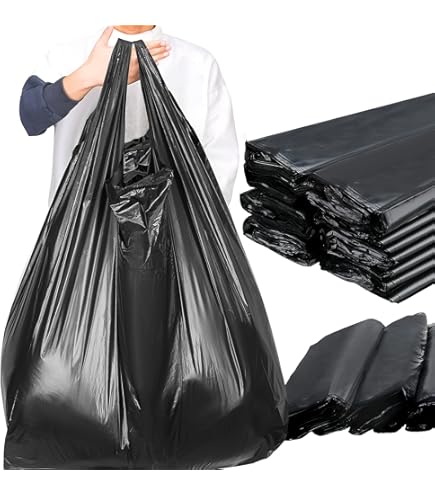 Small Plastic Bags 300-Count Black T-Shirt Bags