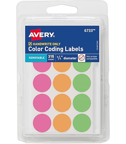 Avery Removable Color Coding Labels, 525 Per Pack, Assorted Colors (6 Packs, 3150 Total Labels) - View #12