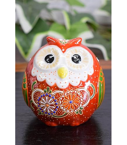 Amazon.co.jp: 和座の蔵 おしゃれ フクロウ 置物 九谷焼 夫婦ふくろう