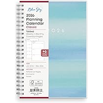 Blue Sky 2026 Weekly And Monthly Planner Calendar, Includes January 2026 - December 2026, 5" X 8 Flexible Cover Wirebound Laminated Tabs Enterprise