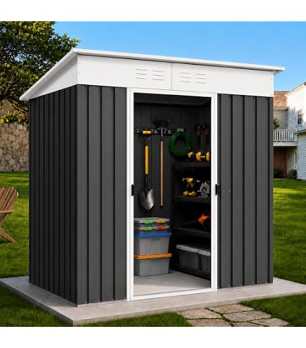 Amazon | Rubbermaid (ラバーメイド) 大型 樹脂製 屋外用物置 床付き