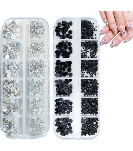 【大量！】デコ素材(ネイルストーン、ラインストーン一色) Amazon | ラインストーン ストーン デコ ネイルストーン 約1440個入り