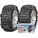 MASTORE タイヤチェーン 非金属 235/60R18 軽自動車 235/55R19 雪 チェーン 235/55R19 簡単装着 車両移動不要 ジャッキアップ不要 車用 スノーチェーン タイヤ 冬の雪对策 QX14