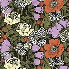 Amazon 壁紙 クロス 輸入壁紙 不織布 Marimekko マリメッコ Oodi オオディ パープル 1ロール はがせる壁紙 花柄 壁紙単品 Z3k 壁紙