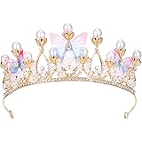 Lurrose クラウン ティアラ 王冠 髪飾り キッズ へアクセサリー ティアラ 真珠 ティアラ おしゃれ ヘアバンド カチューシャ 花嫁 髪飾り レディース 誕生日 パーティー 入学式 結婚式 花嫁 発表会 写真用
