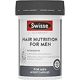Swisse Ultiboost Hair Nutrition for Men Maintains Healthy Hair Folicles & Scalp Health 60 Capsules