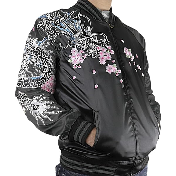 Amazon | [lillà] リッラ スカジャン 龍 桜 スーベニアジャケット 秋