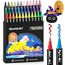 Amazon | Shuttle Art アクリルマーカー ドット・ブラシペン先