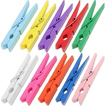 Amazon.co.jp : ULTECHNOVO 木製 クリップ 50個 カラフル ピンチ