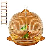 鳥かご 鳥ケージ 豪華ケージ 大きいケージ バードケージ バードパレス オウムケージ はしご ブランコ付き 文鳥 インコ ゴールド 38×38cm