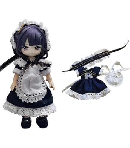 ネイビーとホワイトのメイド服 Amazon.co.jp: オビツ11 OB11 サイズ衣装 オビツドール 11cm