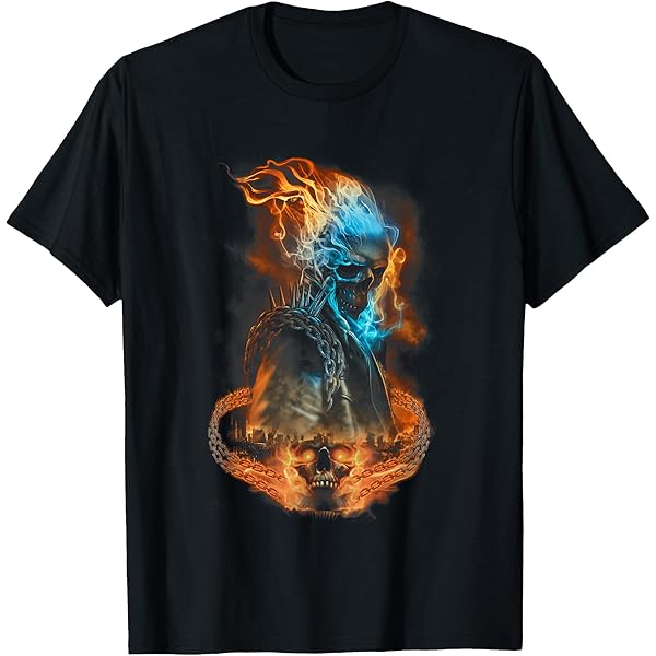00s ゴーストライダーtシャツ marvel 映画t 古着 00s MARVEL Ghost Rider ゴーストライダー スカル ヘッド