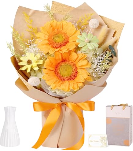 Amazon｜ONGOLIA 向日葵 プリザーブドフラワー ひまわり ブリザード