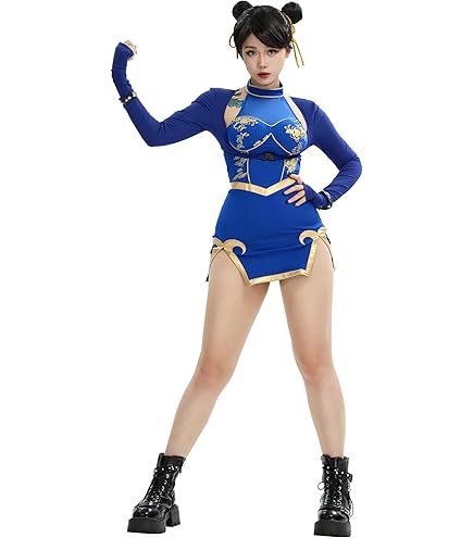 ストリートファイター　春麗　コスプレ　衣装　女性用細身Mサイズ相当 Amazon.co.jp: zyh-cosストリートファイター 春麗 コスプレ衣装