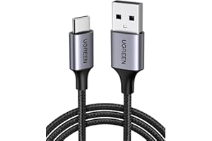 UGREEN 1M USB A to USB C Cable Nylon Braided 3A Type C Cord Fast Charging Compatible with iPhone 16 Pro Max/15, Galaxy S24 S23 S22 S21, Pixel, Nokia, Moto, Redmi, Huawei, PS5, Xbox Series