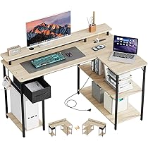 Amazon | VARNIC ゲーミングデスク パソコンデスク L字型 左右