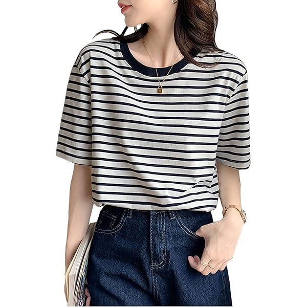 かぐれ　ボーダー Amazon | [かぐれ] ボーダー5分袖カットソー NAVY FREE | Tシャツ
