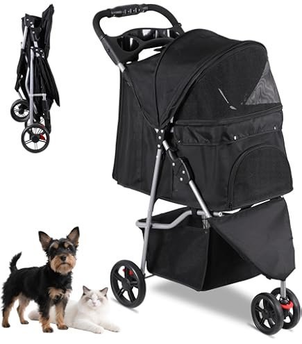 Amazon.co.jp: ZENY ペットカート 3輪 折りたたみ ペットベビーカー