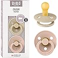BIBS 110213 Vanilla/Blush Natural Rubber Pacifier, Set of 2, COLOUR Size 1 (0 - 6 Months) [Genuine Japanese Products] BPA Free, Arch Shape Reduces Friction