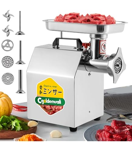 Amazon | Hanchen 電動ミンサー 650w ミンチ機 肉挽き器 5/7mmプレート