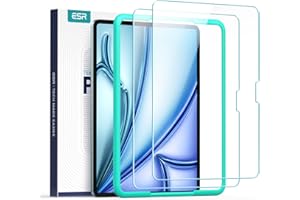 ESR 2枚入り iPad Air 11インチ フィルム M3/M2 (2025/2024 第7/6世代) 専用 ガイド枠付き ガラスフィルム スクリーン保護 9H 傷防止 気泡なし HD透明 指紋防止 Apple Pencil対応
