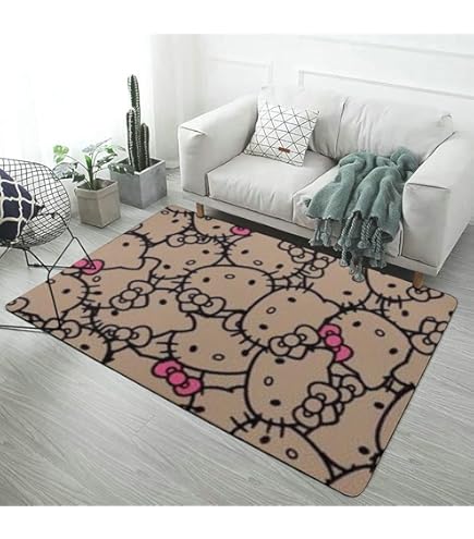 タグ付き　天使キティ　リビング　カーペット　ラグ　レア　希少 Amazon | ハローキティ ヒョウ柄(1) カーペット 長方形 ラグマット