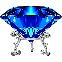 Zoogamo 4" / 100 Mm Light Purple Diamond Shaped Glass Crystal Paperweight –Home Office Decor & Valentine's Day Gift Wedding Favors Centerpieces Decoration With Gift Box