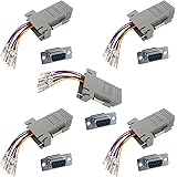 PENGLIN 5個 DB9メス- RJ45変換アダプター DB9 (メス) - RJ45 (メス) シリアル変換コネクタ D-Sub 9ピンをRJ45に変換